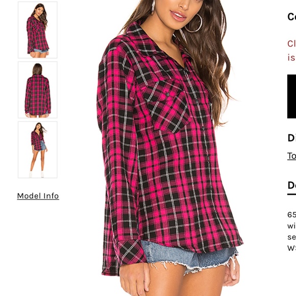 Sanctuary Tops - Sanctuary pink & black plaid soft flannel …